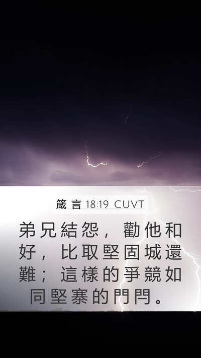 箴 言 18:19 CUVT Bible Verse Image