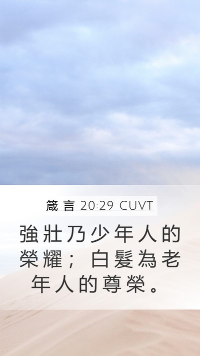 箴 言 20:29 CUVT Bible Verse Image