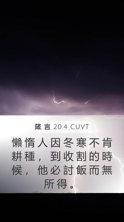 箴 言 20:4 CUVT Bible Verse Image