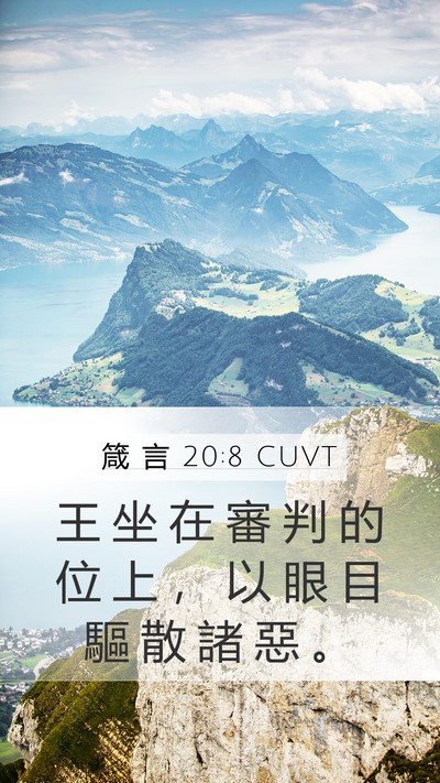 箴 言 20:8 CUVT Bible Verse Image