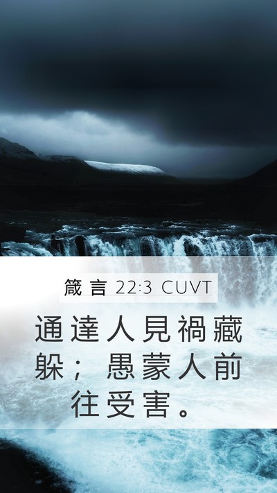 箴 言 22:3 CUVT Bible Verse Image
