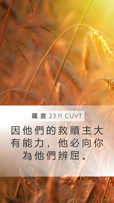 箴 言 23:11 CUVT Bible Verse Image