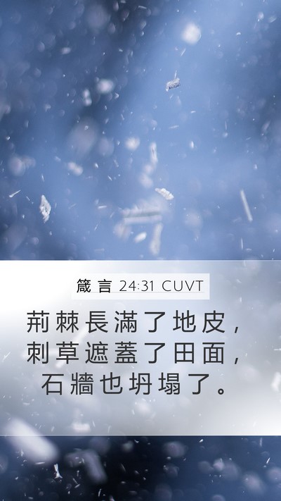 箴 言 24:31 CUVT Mobile Phone Wallpaper - 荊 棘 長 滿 了 地 皮 ， 刺 草 遮 蓋 - Mobile Bible Verse Wallpaper