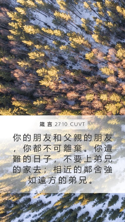 箴 言 27:10 CUVT Bible Verse Image
