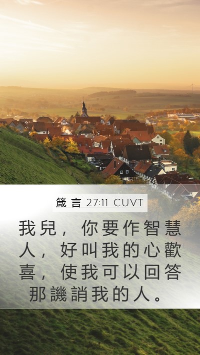 箴 言 27:11 CUVT Bible Verse Image