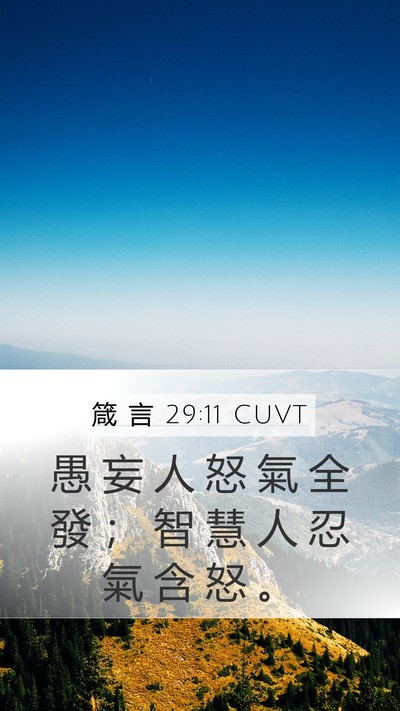 箴 言 29:11 CUVT Bible Verse Image