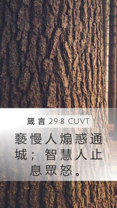 箴 言 29:8 CUVT Bible Verse Image
