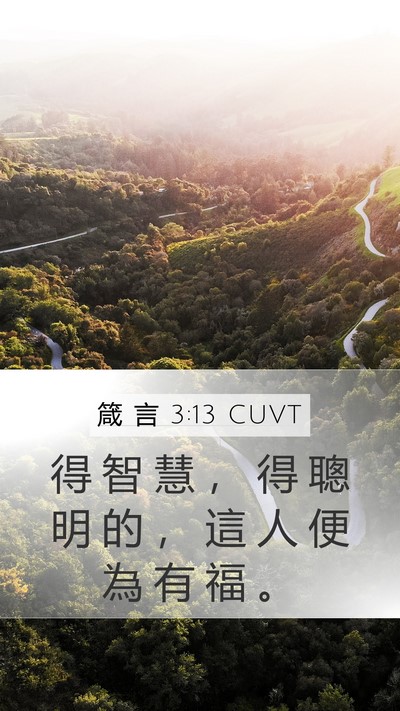 箴 言 3:13 CUVT Bible Verse Image