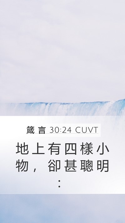 箴 言 30:24 CUVT Mobile Phone Wallpaper - 地 上 有 四 樣 小 物 ， 卻 甚 聰 明 - Mobile Bible Verse Wallpaper