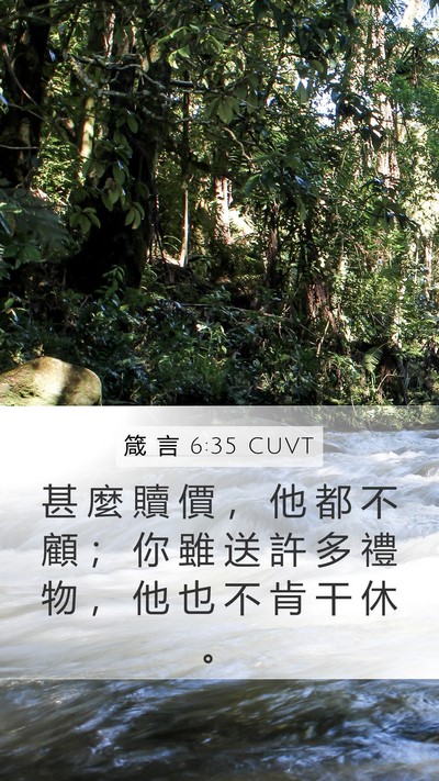 箴 言 6:35 CUVT Bible Verse Image