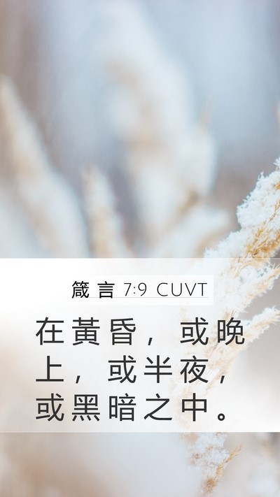 箴 言 7:9 CUVT Bible Verse Image
