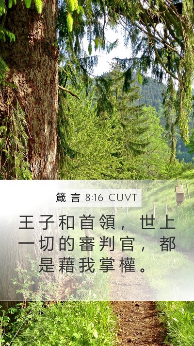 箴 言 8:16 CUVT Mobile Phone Wallpaper - 王 子 和 首 領 ， 世 上 一 切 的 審 - Mobile Bible Verse Wallpaper