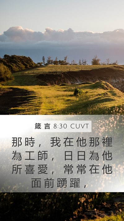 箴 言 8:30 CUVT Mobile Phone Wallpaper - 那 時 ， 我 在 他 那 裡 為 工 師 ， - Mobile Bible Verse Wallpaper