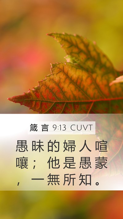 箴 言 9:13 CUVT Bible Verse Image