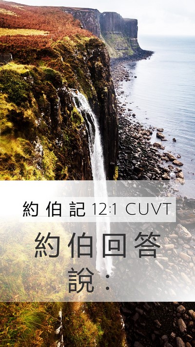約 伯 記 12:1 CUVT Mobile Phone Wallpaper - 約 伯 回 答 說 - Mobile Bible Verse Wallpaper