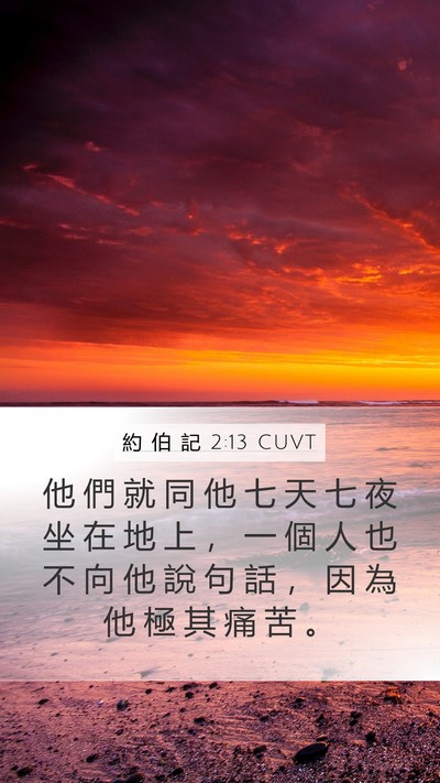 約 伯 記 2:13 CUVT Bible Verse Image