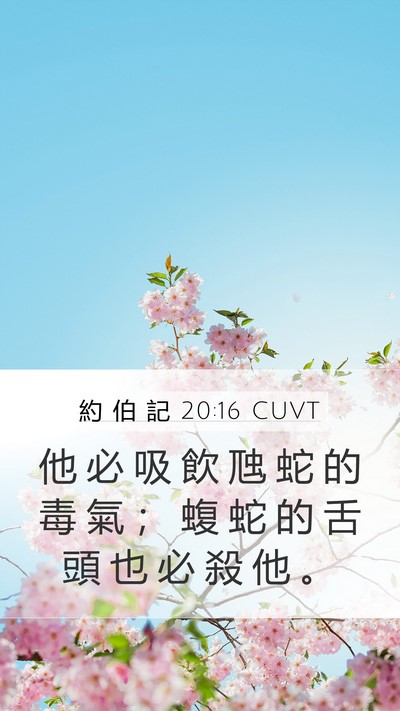 約 伯 記 20:16 CUVT Bible Verse Image