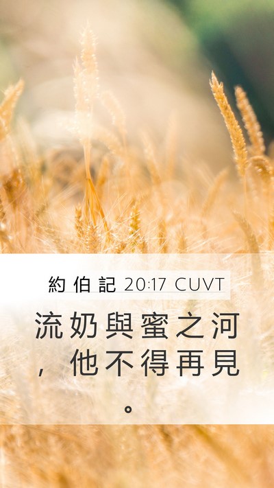 約 伯 記 20:17 CUVT Bible Verse Image