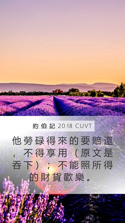 約 伯 記 20:18 CUVT Bible Verse Image