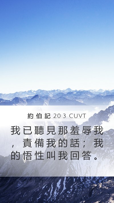 約 伯 記 20:3 CUVT Bible Verse Image