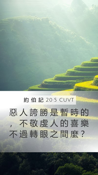 約 伯 記 20:5 CUVT Bible Verse Image