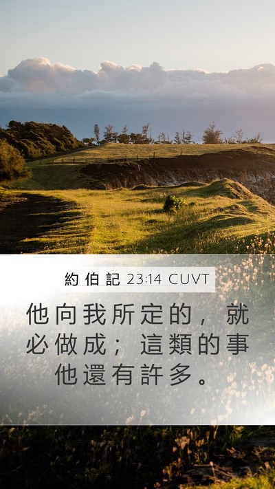 約 伯 記 23:14 CUVT Mobile Phone Wallpaper - 他 向 我 所 定 的 ， 就 必 做 成 ； - Mobile Bible Verse Wallpaper