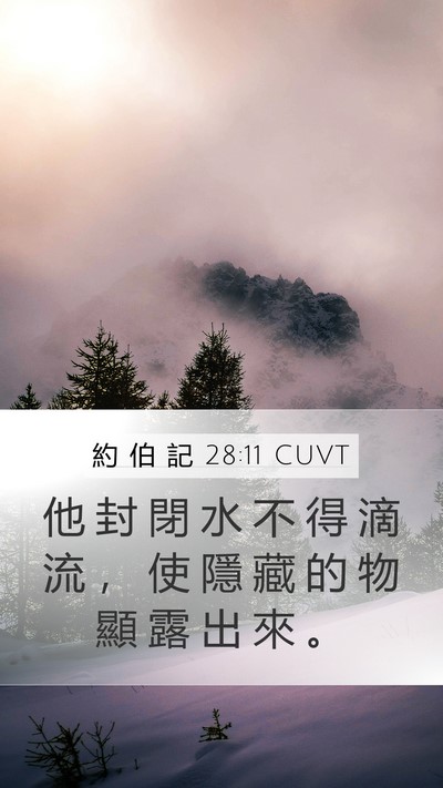 約 伯 記 28:11 CUVT Bible Verse Image