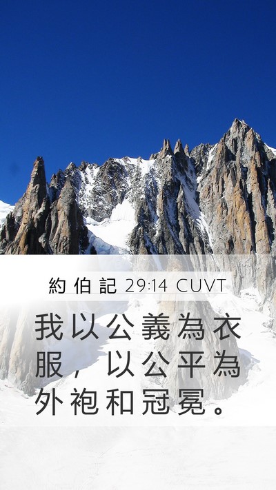 約 伯 記 29:14 CUVT Bible Verse Image