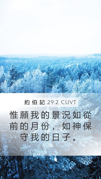 約 伯 記 29:2 CUVT Bible Verse Image