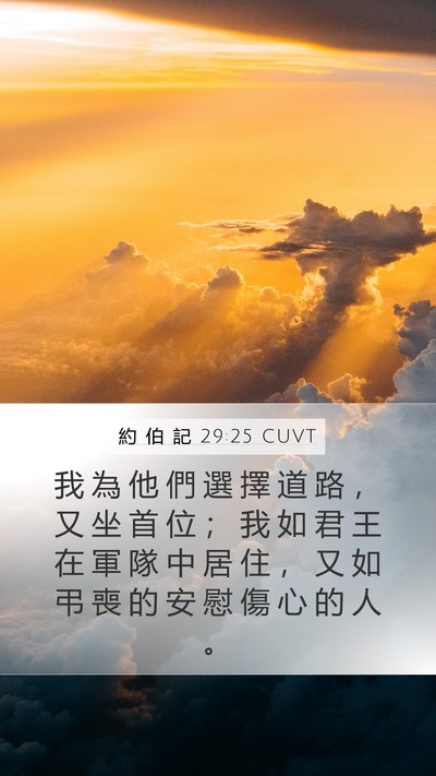 約 伯 記 29:25 CUVT Bible Verse Image
