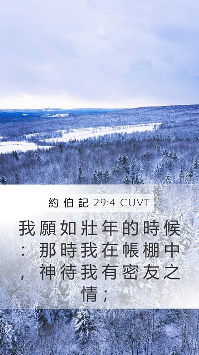 約 伯 記 29:4 CUVT Bible Verse Image