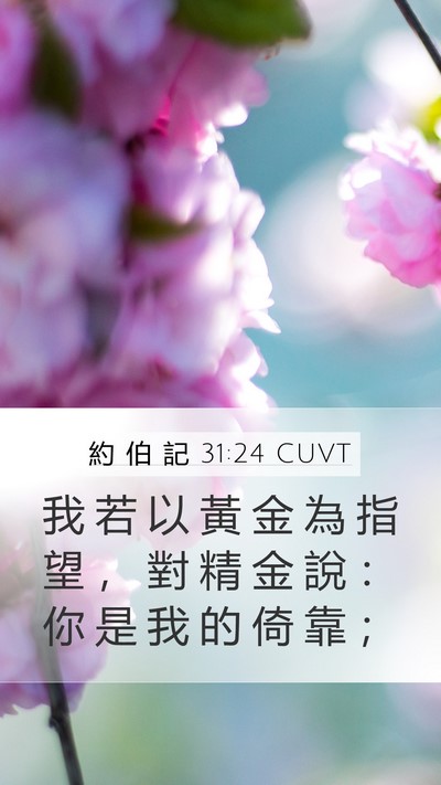 約 伯 記 31:24 CUVT Bible Verse Image