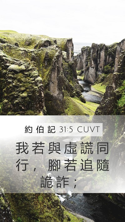 約 伯 記 31:5 CUVT Bible Verse Image