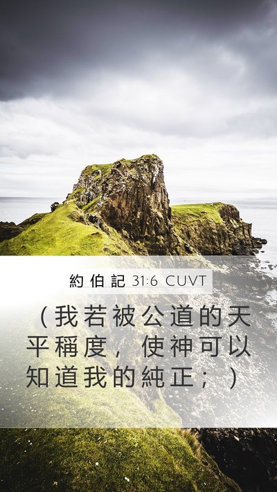 約 伯 記 31:6 CUVT Bible Verse Image