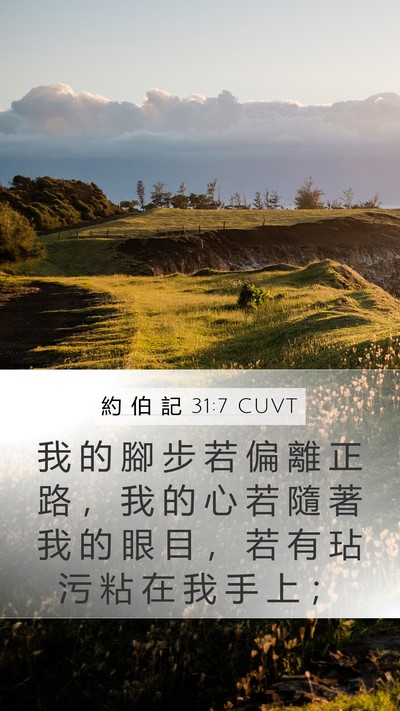 約 伯 記 31:7 CUVT Bible Verse Image