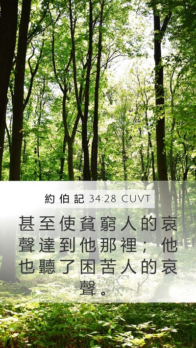 約 伯 記 34:28 CUVT Bible Verse Image