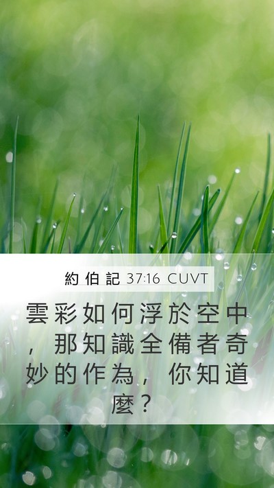 約 伯 記 37:16 CUVT Bible Verse Image