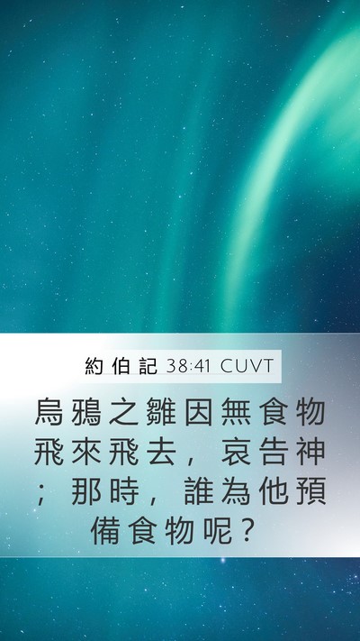 約 伯 記 38:41 CUVT Bible Verse Image