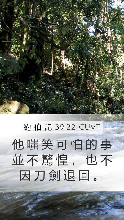 約 伯 記 39:22 CUVT Bible Verse Image