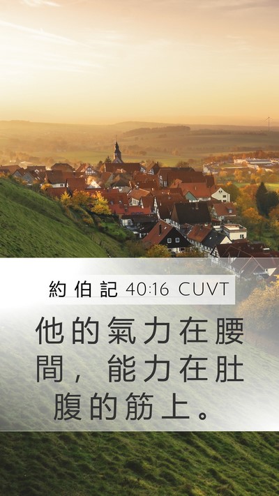 約 伯 記 40:16 CUVT Bible Verse Image