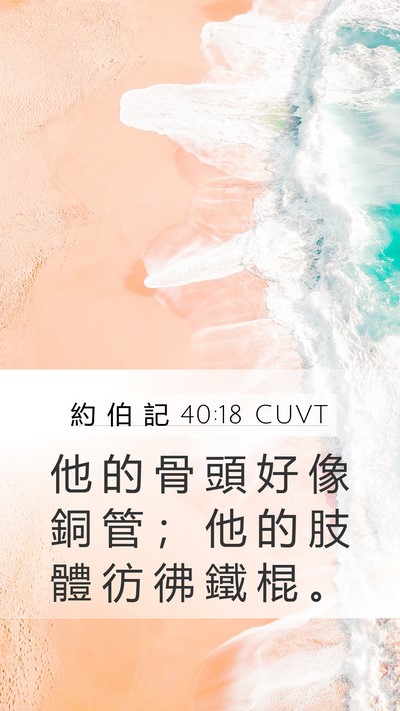 約 伯 記 40:18 CUVT Bible Verse Image