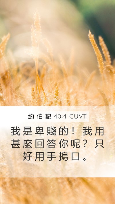 約 伯 記 40:4 CUVT Bible Verse Image