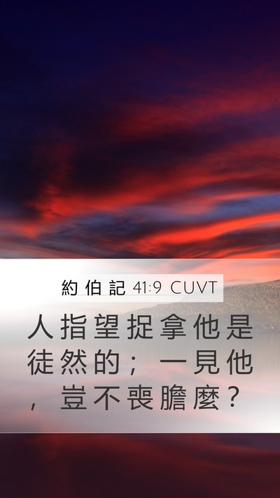 約 伯 記 41:9 CUVT Mobile Phone Wallpaper - 人 指 望 捉 拿 他 是 徒 然 的 ； 一 - Mobile Bible Verse Wallpaper