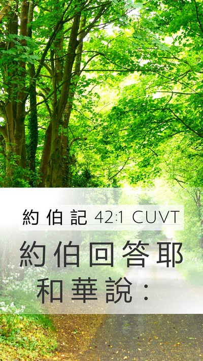 約 伯 記 42:1 CUVT Mobile Phone Wallpaper - 約 伯 回 答 耶 和 華 說 - Mobile Bible Verse Wallpaper