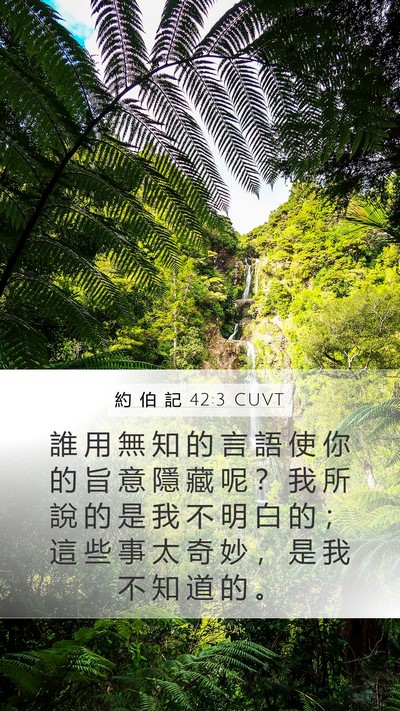 約 伯 記 42:3 CUVT Bible Verse Image