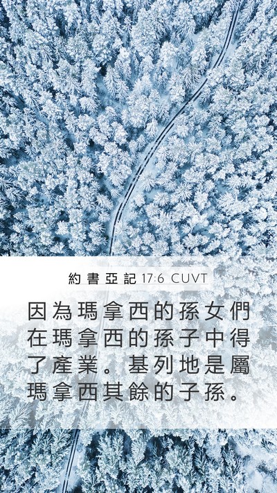 約 書 亞 記 17:6 CUVT Mobile Phone Wallpaper - 因 為 瑪 拿 西 的 孫 女 們 在 瑪 拿 - Mobile Bible Verse Wallpaper