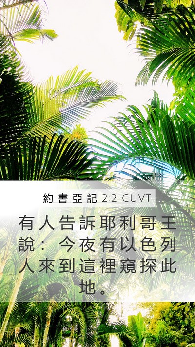 約 書 亞 記 2:2 CUVT Mobile Phone Wallpaper - 有 人 告 訴 耶 利 哥 王 說 ： 今 夜 - Mobile Bible Verse Wallpaper