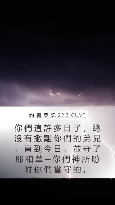約 書 亞 記 22:3 CUVT Bible Verse Image