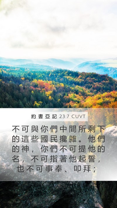 約 書 亞 記 23:7 CUVT Mobile Phone Wallpaper - 不 可 與 你 們 中 間 所 剩 下 的 這 - Mobile Bible Verse Wallpaper