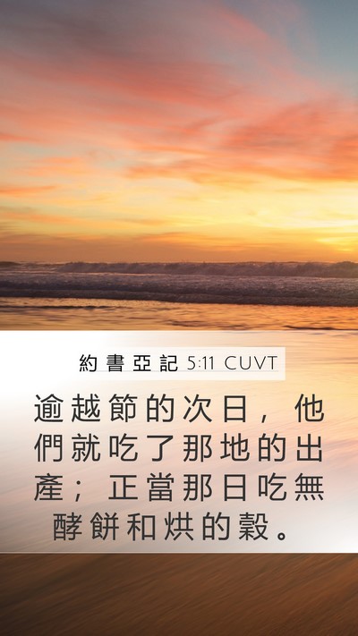 約 書 亞 記 5:11 CUVT Mobile Phone Wallpaper - 逾 越 節 的 次 日 ， 他 們 就 吃 了 - Mobile Bible Verse Wallpaper